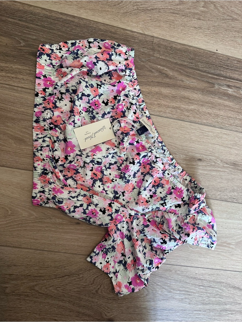 a new day Floral Off-Shoulder Top in Pink, Navy & Coral